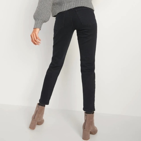 NWT Old Navy High Waisted OG Straight Ripped Black Ankle Jeans 18 Plus - Picture 4 of 10